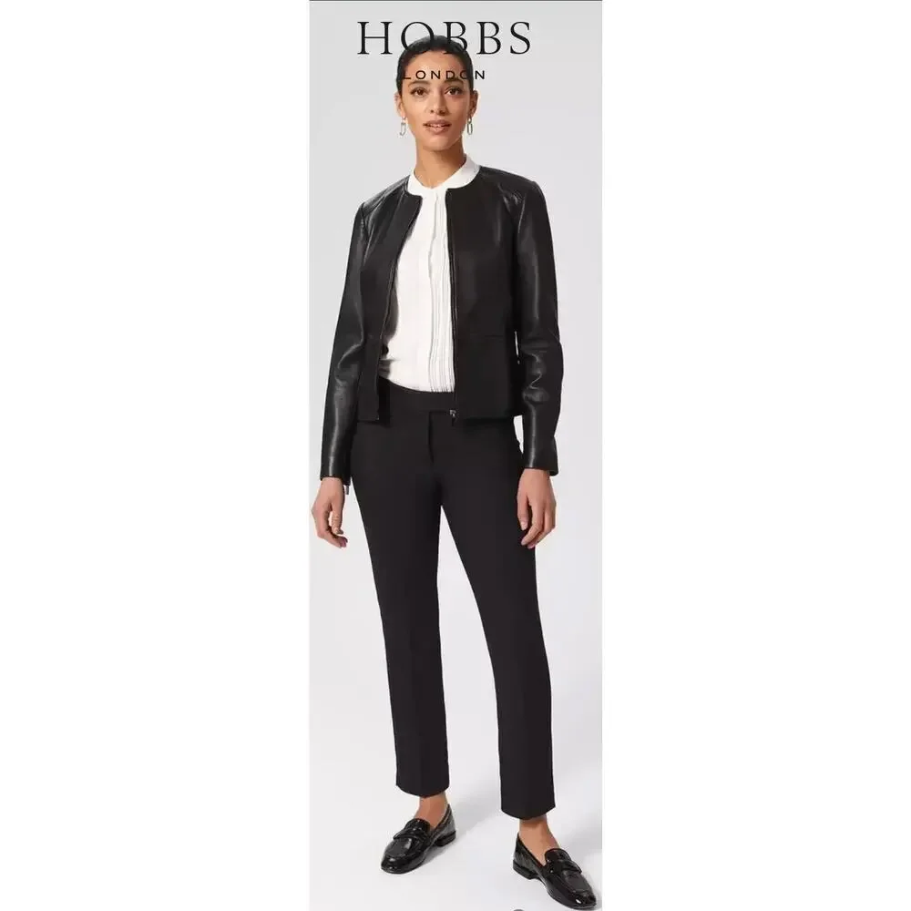 Hobbs London Black Annie Trouser Pants, size 10, MSRP $165